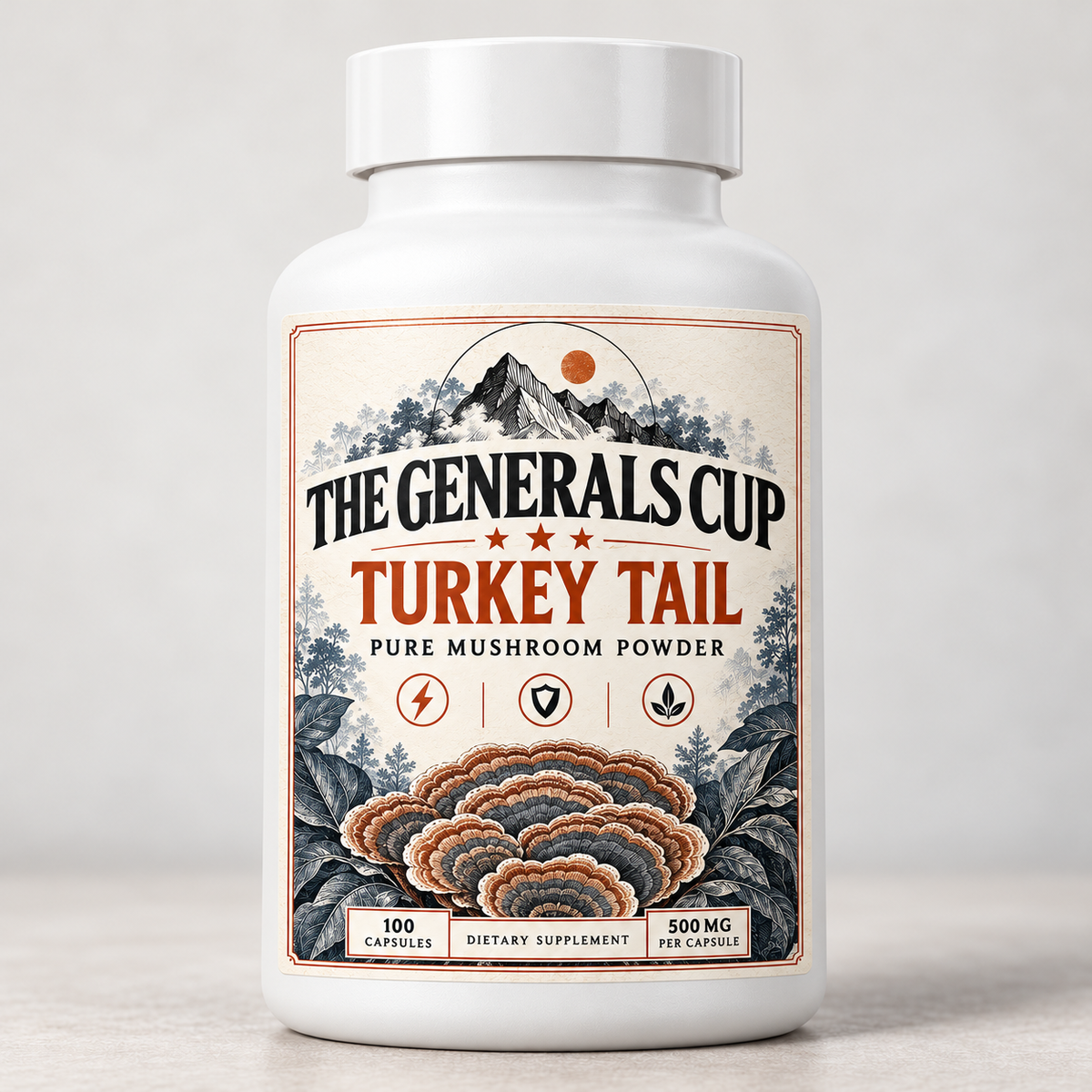 Turkey Tail Mushroom Capsules (24 Bottle Case)